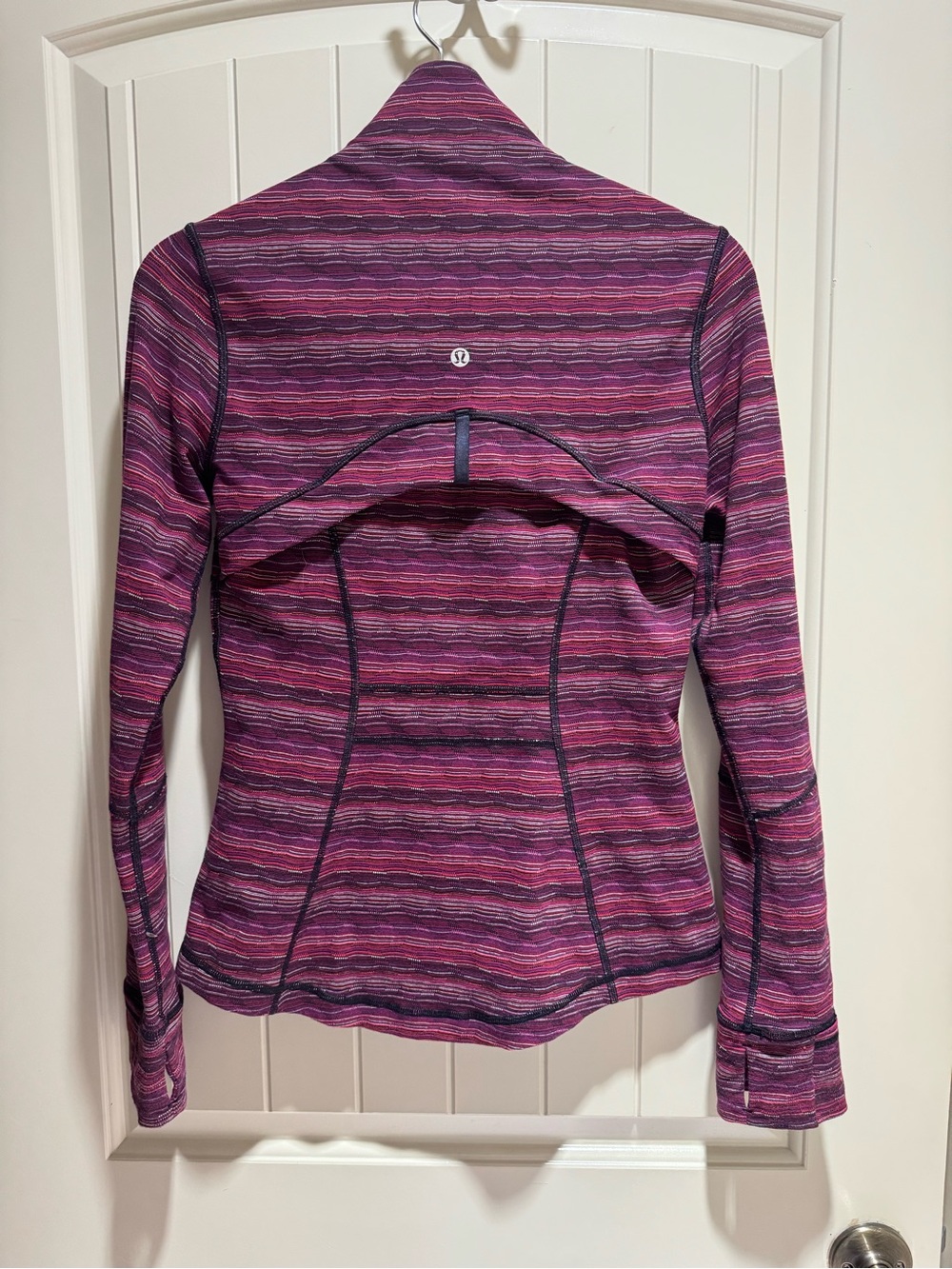 Lululemon Women's Striped Zip Jacket in Purple & Pink